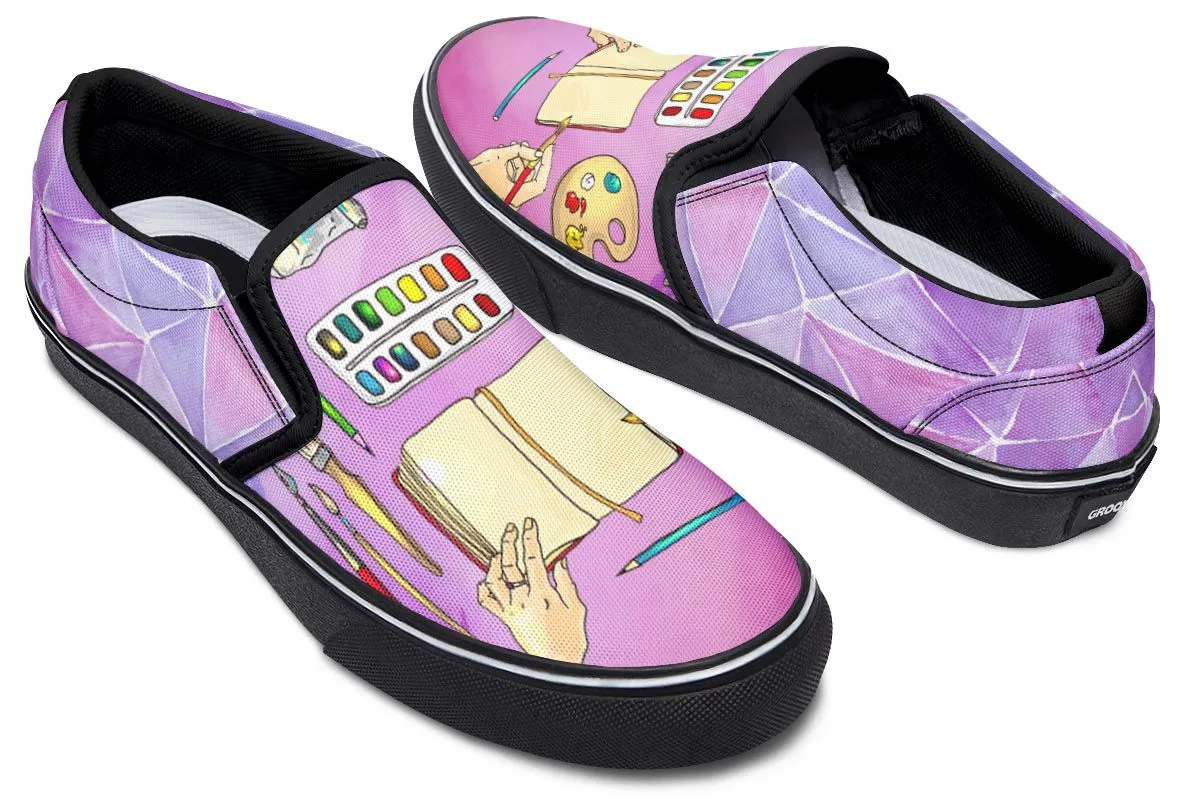 Watercolor Slip-On Shoes