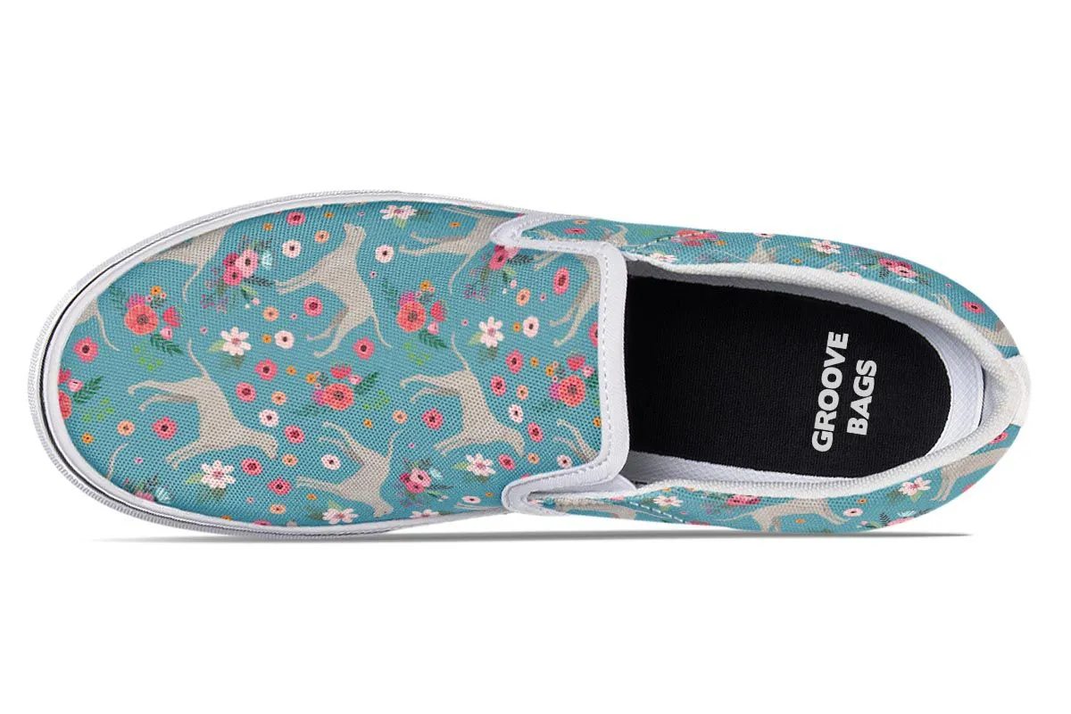 Weimaraner Flower Slip-On Shoes