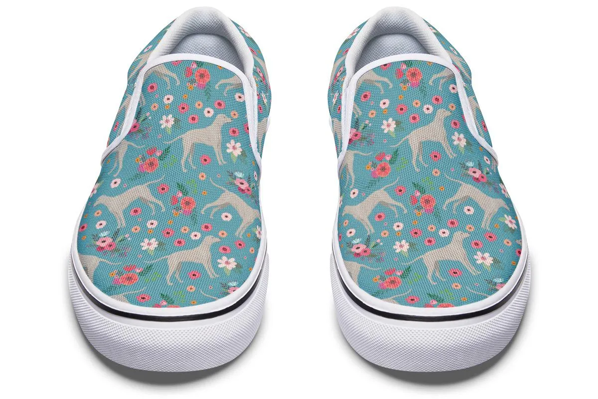 Weimaraner Flower Slip-On Shoes