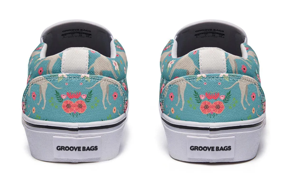 Weimaraner Flower Slip-On Shoes