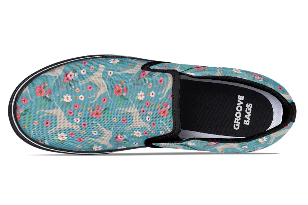 Weimaraner Flower Slip-On Shoes