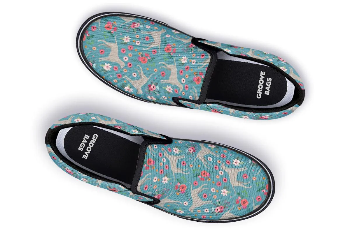 Weimaraner Flower Slip-On Shoes