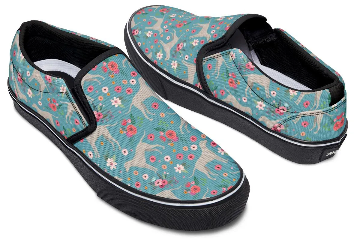 Weimaraner Flower Slip-On Shoes