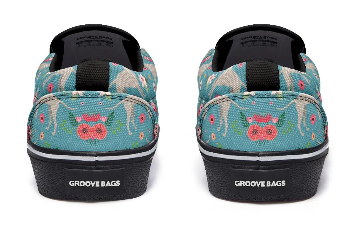 Weimaraner Flower Slip-On Shoes