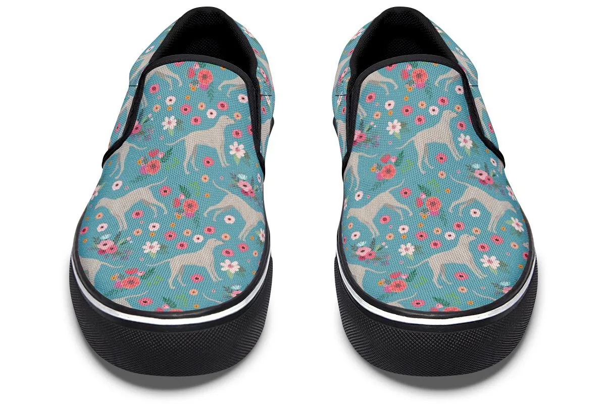 Weimaraner Flower Slip-On Shoes
