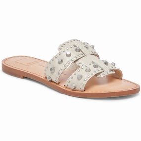 Wesla Stud Womens Studded Leather Slide Sandals