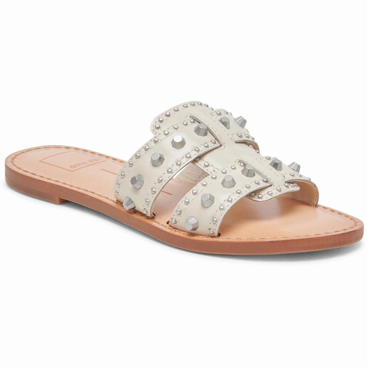 Wesla Stud Womens Studded Leather Slide Sandals