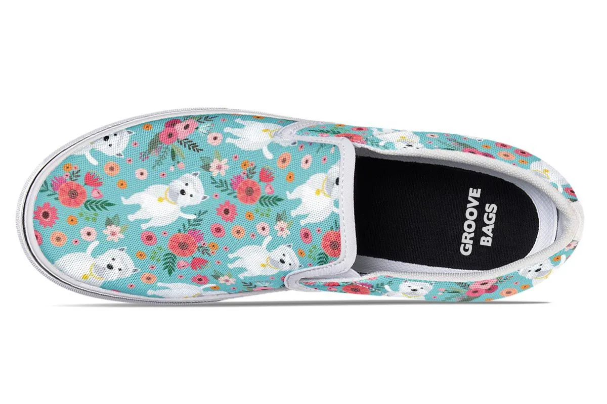 Westie Flower Slip-On Shoes
