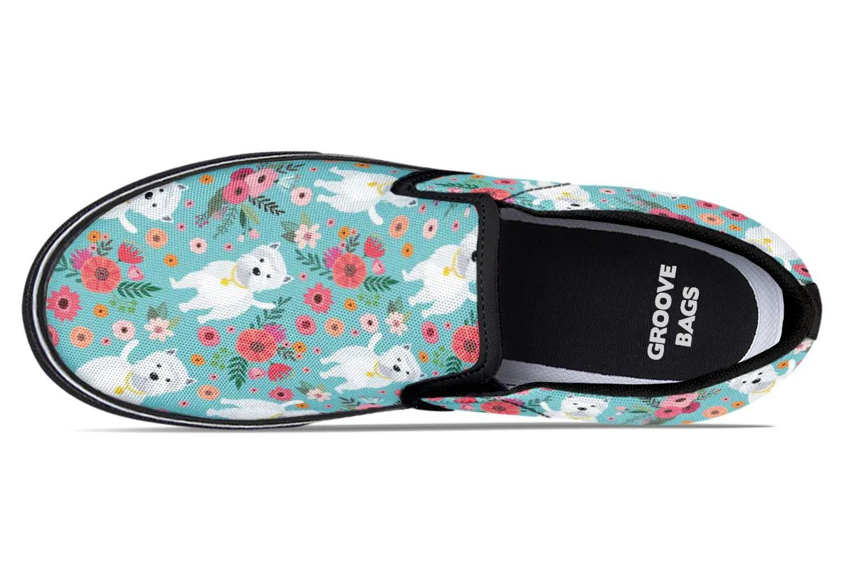 Westie Flower Slip-On Shoes