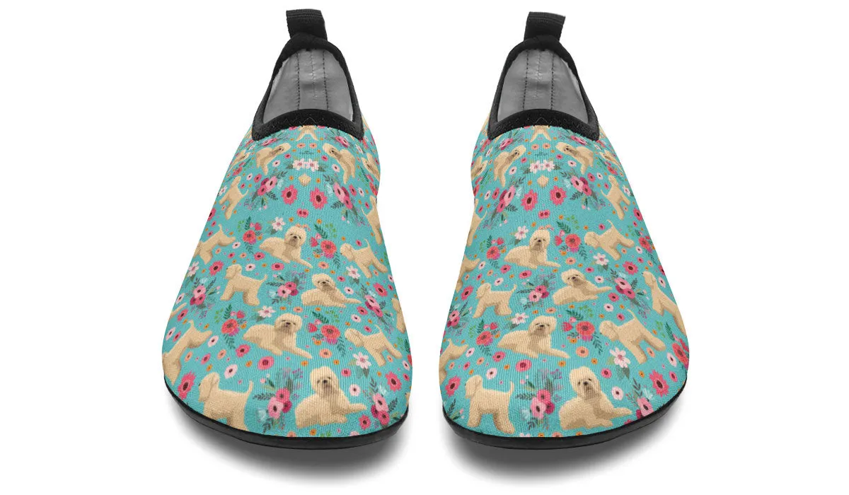 Wheaten Terrier Flower Aqua Barefoot Shoes