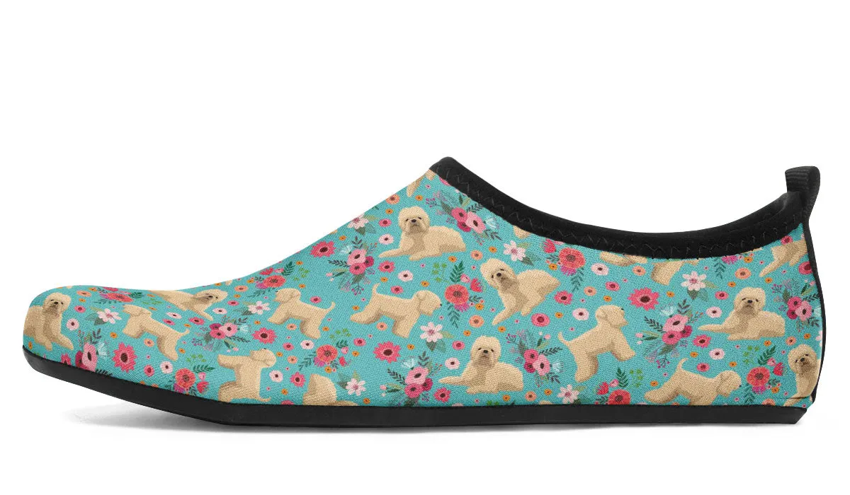 Wheaten Terrier Flower Aqua Barefoot Shoes