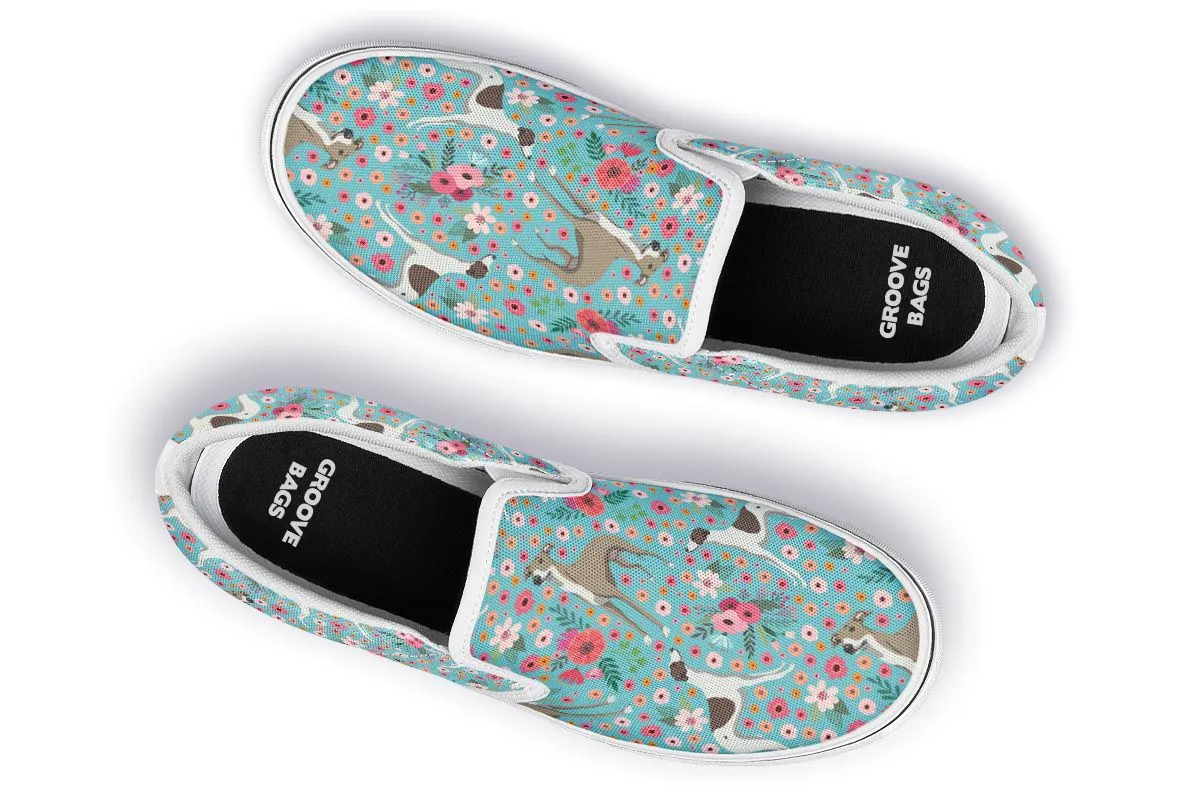 Whippet Flower Slip-On Shoes