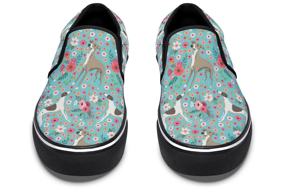 Whippet Flower Slip-On Shoes