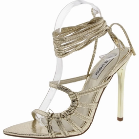 Whitney Womens Metallic Faux Leather Ankle Strap