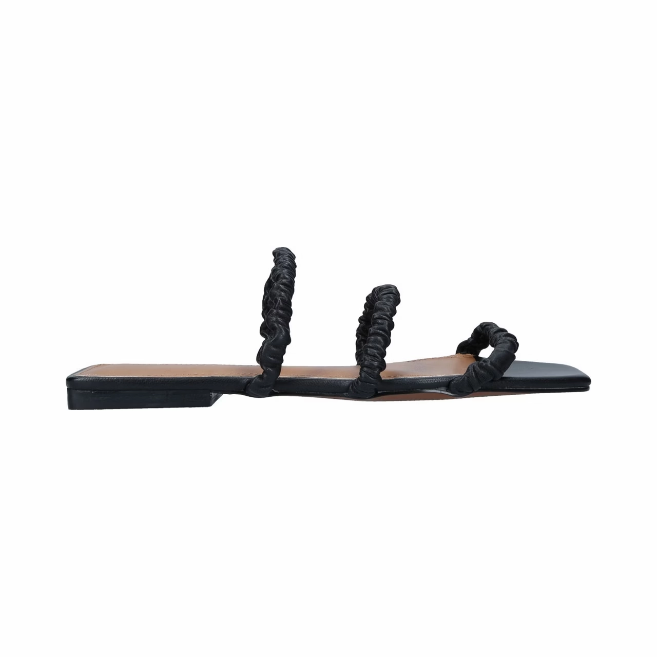 Who What Wear Zela Sandals Women's US 8 Black Leather Square Toe Slip-On KHD730
