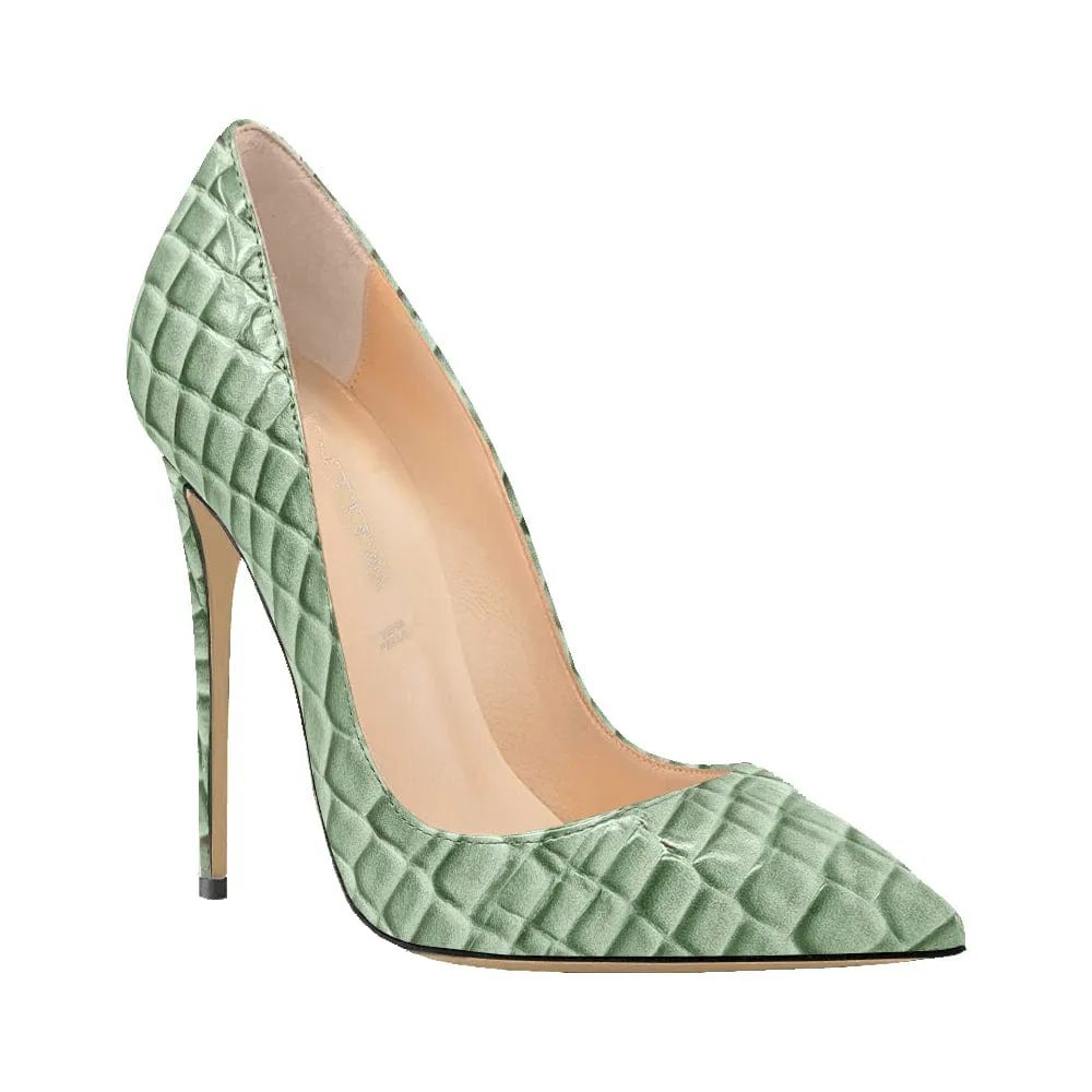 WILMA GREEN CROCODILE PRINT