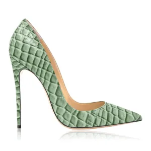 WILMA GREEN CROCODILE PRINT