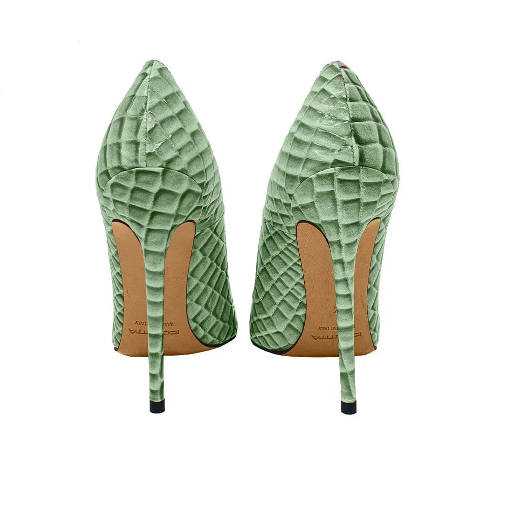 WILMA GREEN CROCODILE PRINT