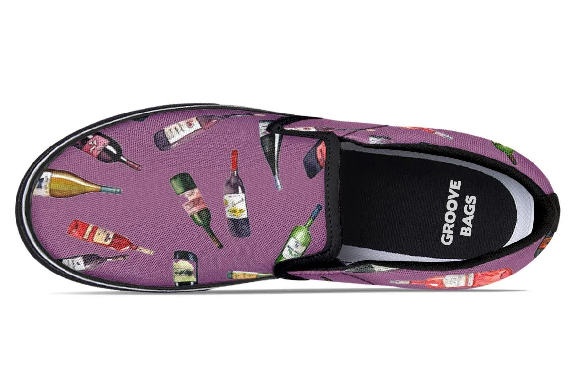 Wine Pattern Slip-On Shoes