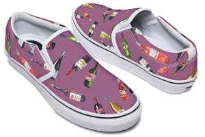 Wine Pattern Slip-On Shoes