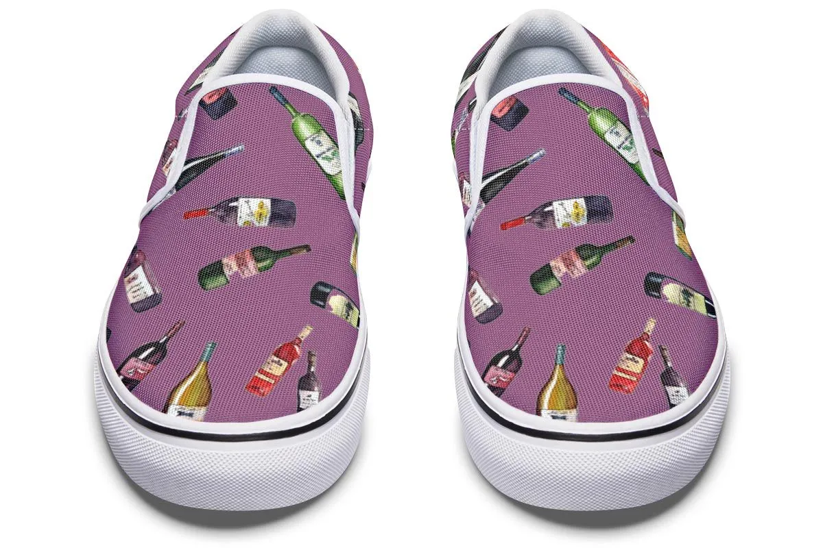 Wine Pattern Slip-On Shoes