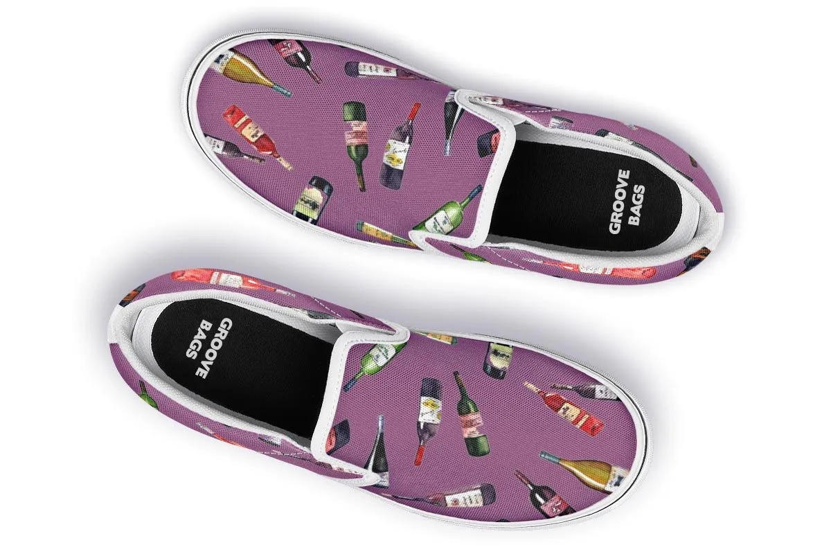 Wine Pattern Slip-On Shoes