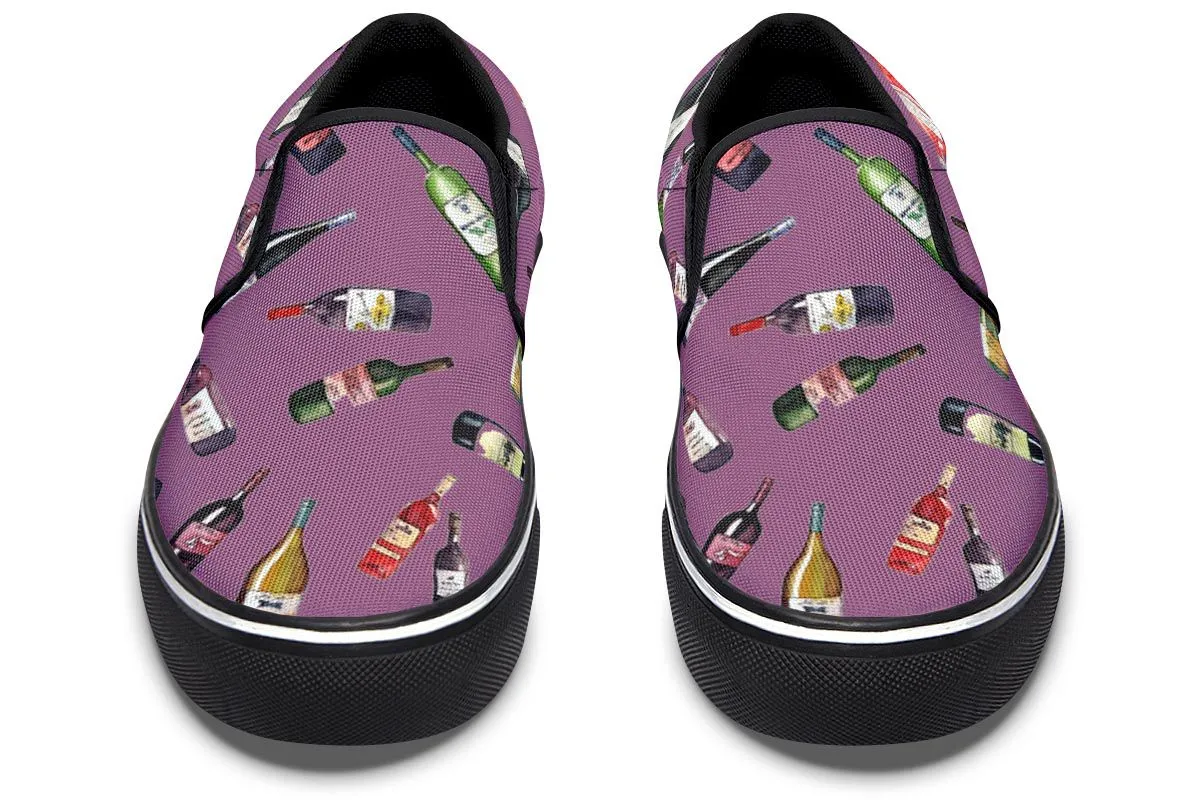 Wine Pattern Slip-On Shoes