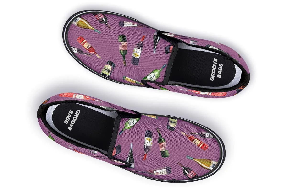 Wine Pattern Slip-On Shoes