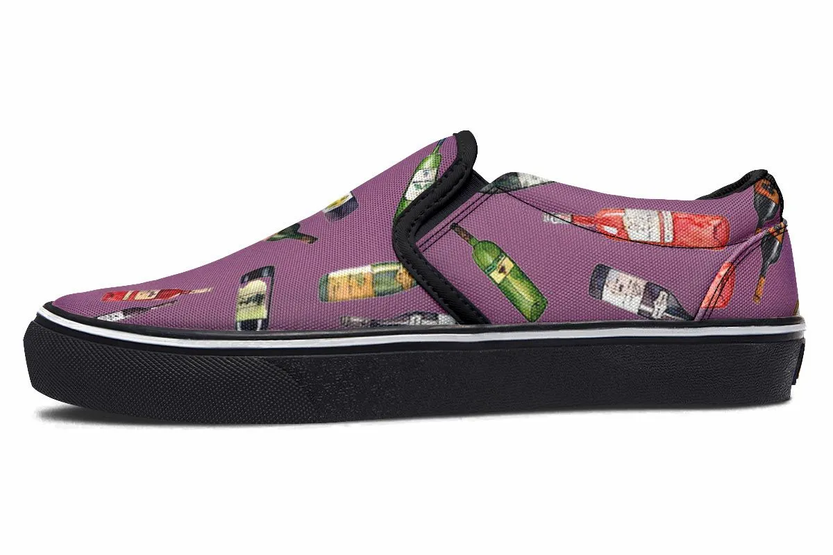 Wine Pattern Slip-On Shoes