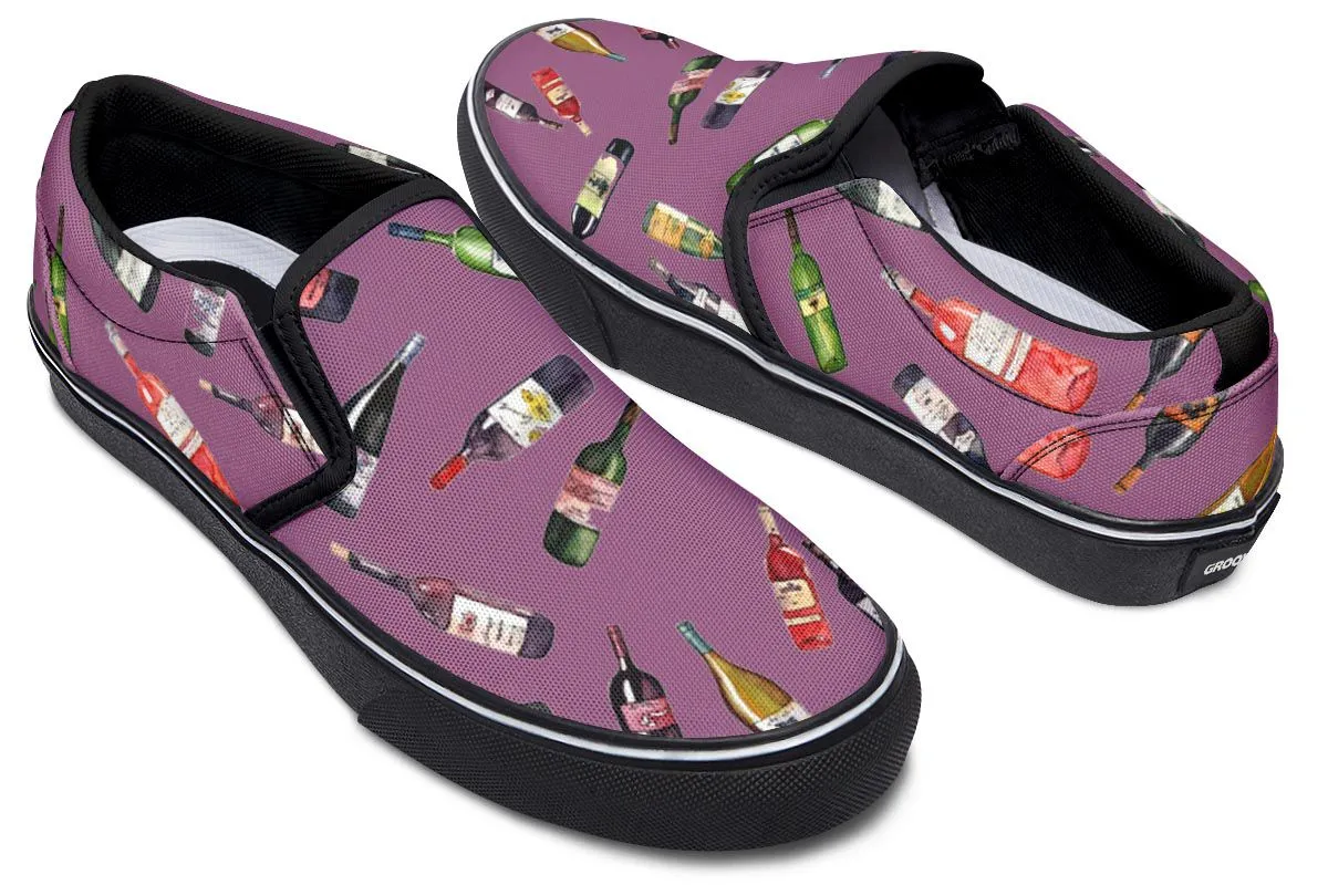 Wine Pattern Slip-On Shoes