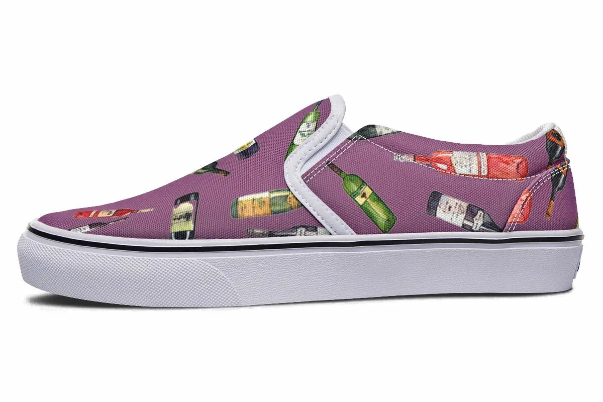 Wine Pattern Slip-On Shoes
