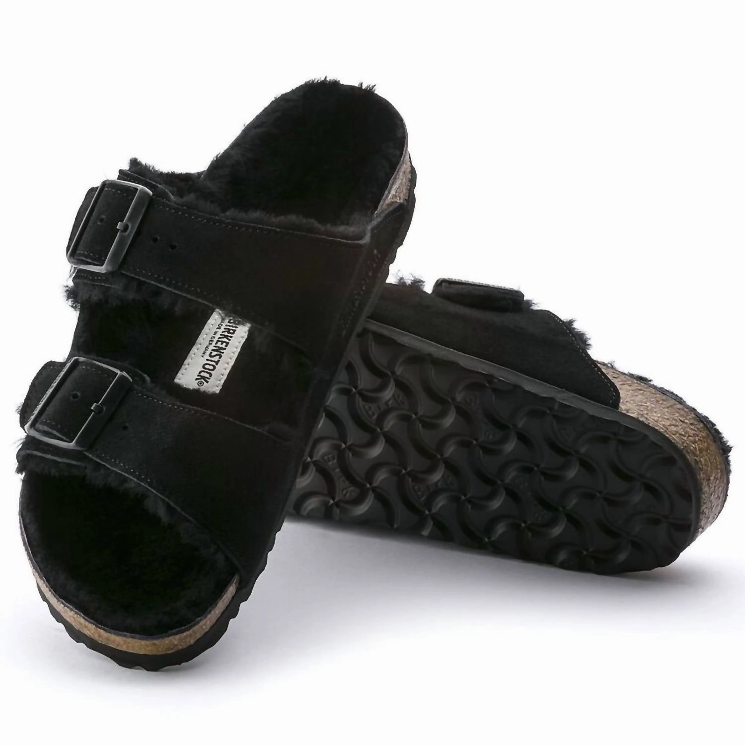 Women's Arizona Shearling Sandals In Black