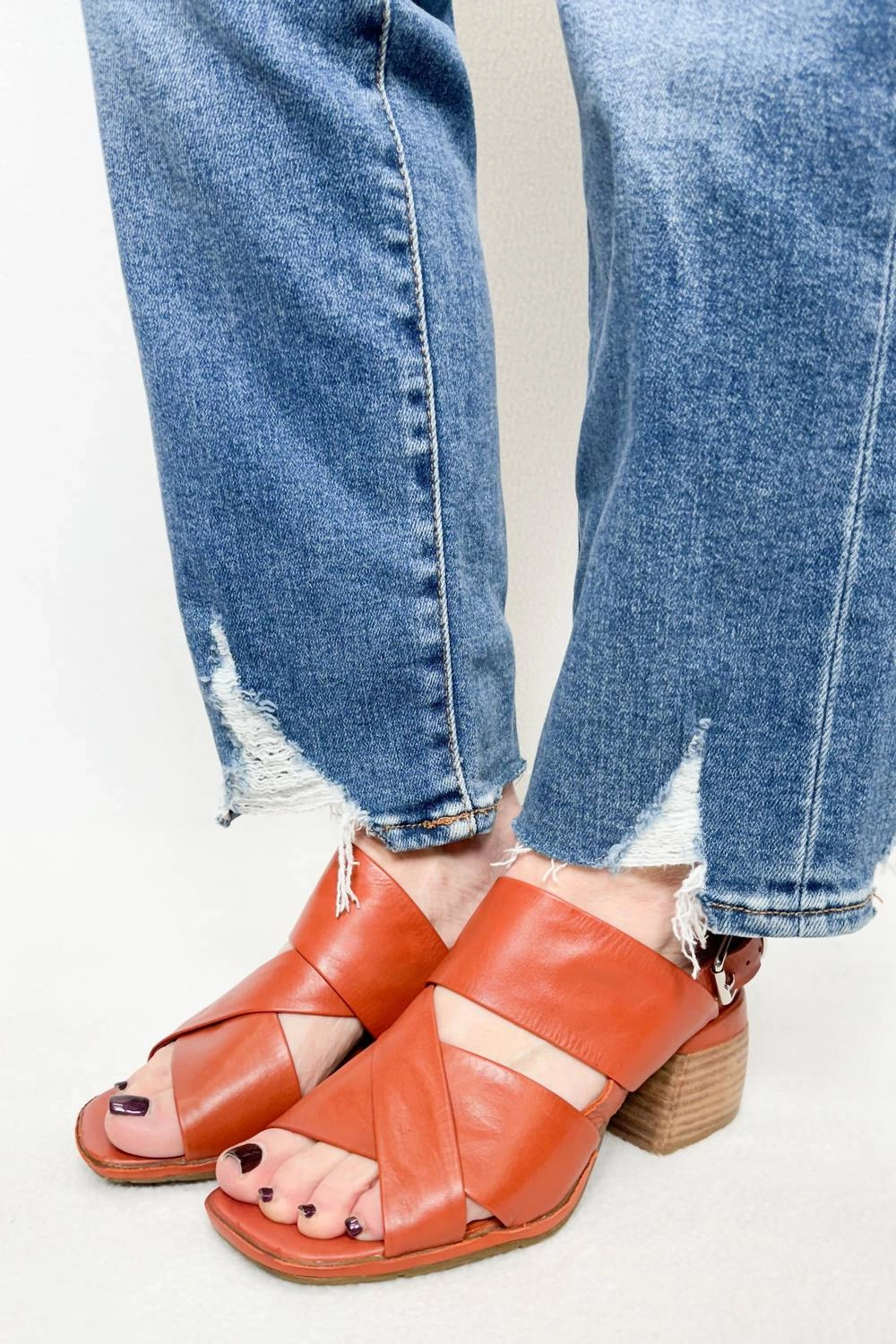 Women's Block Softy Sandal In Orange