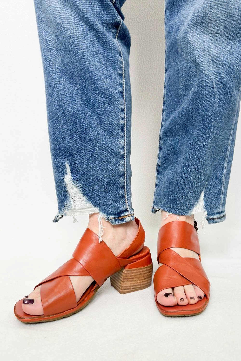Women's Block Softy Sandal In Orange