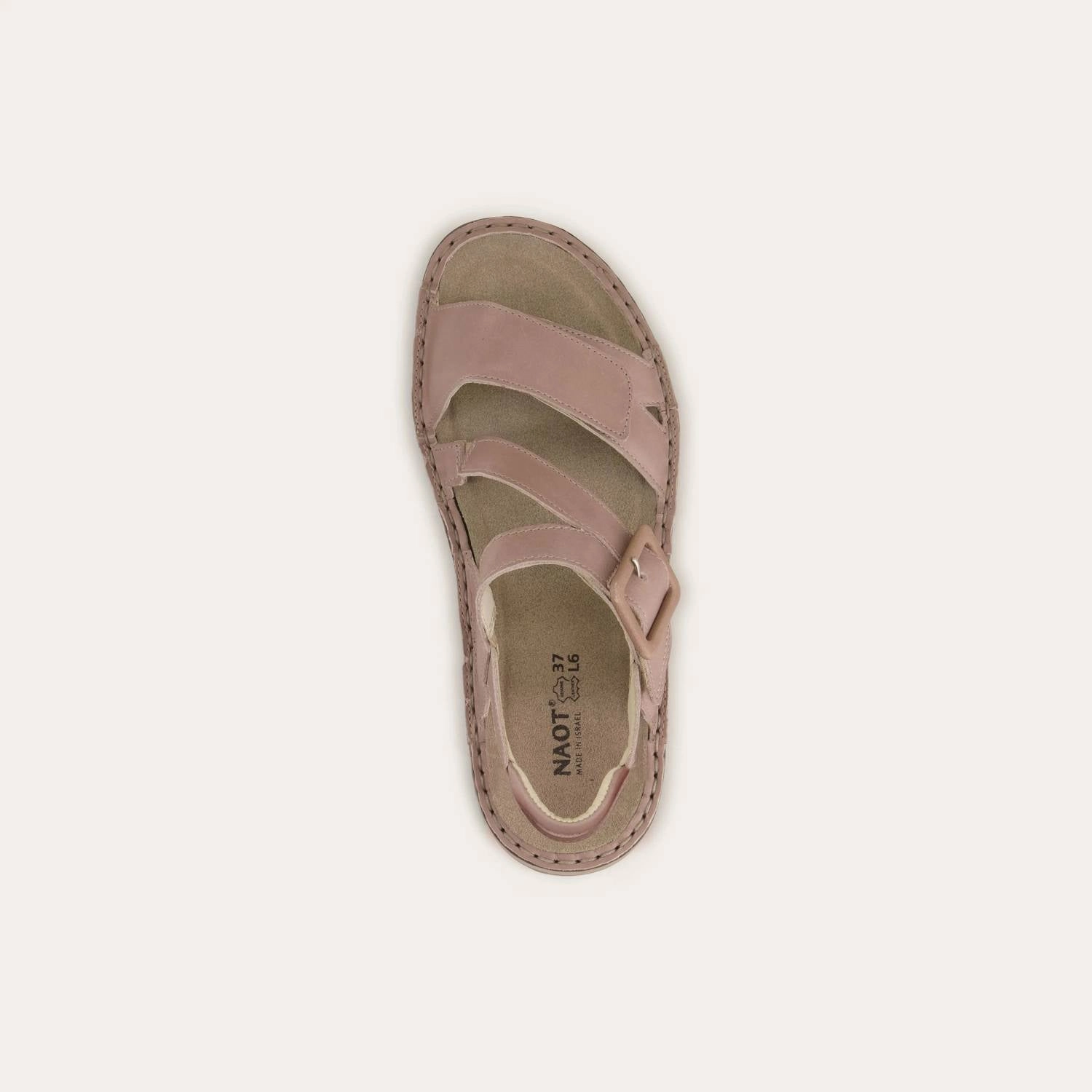 Women's Castelo Sandals - Wide In Khaki Beige Leather