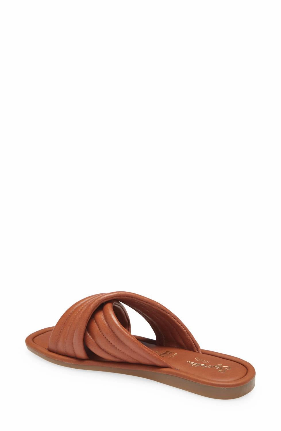 Women's Cross Slip-On Flat Sandals In Tan
