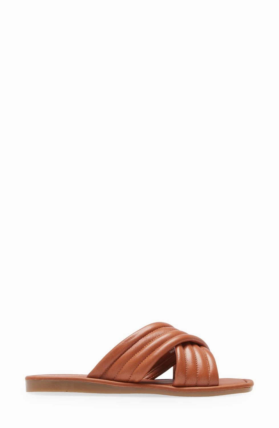 Women's Cross Slip-On Flat Sandals In Tan