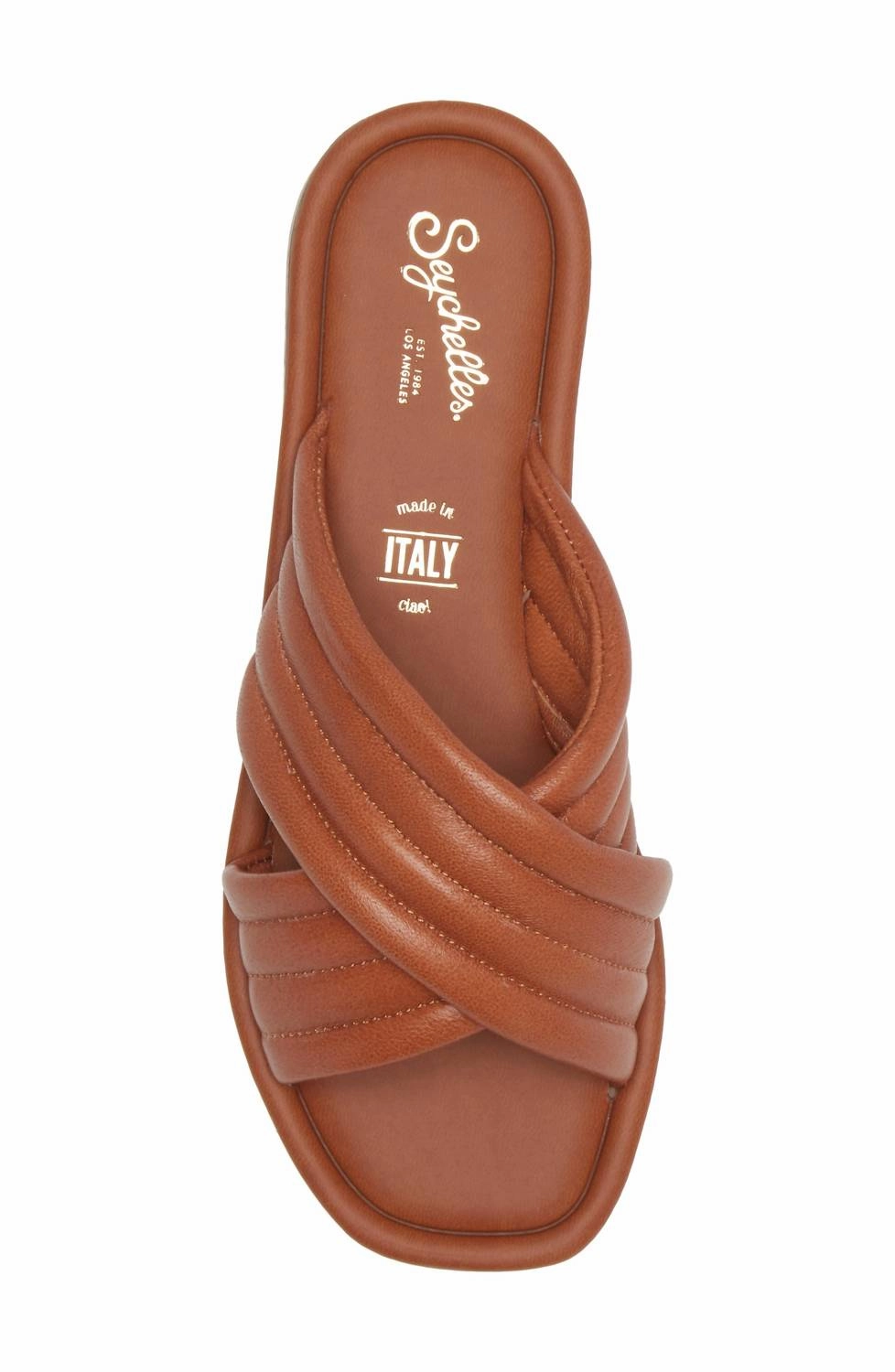 Women's Cross Slip-On Flat Sandals In Tan