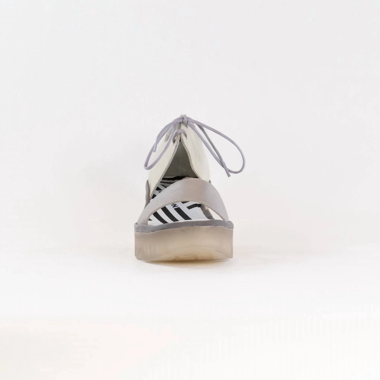Women's Crossover Sandal In Silver/off White
