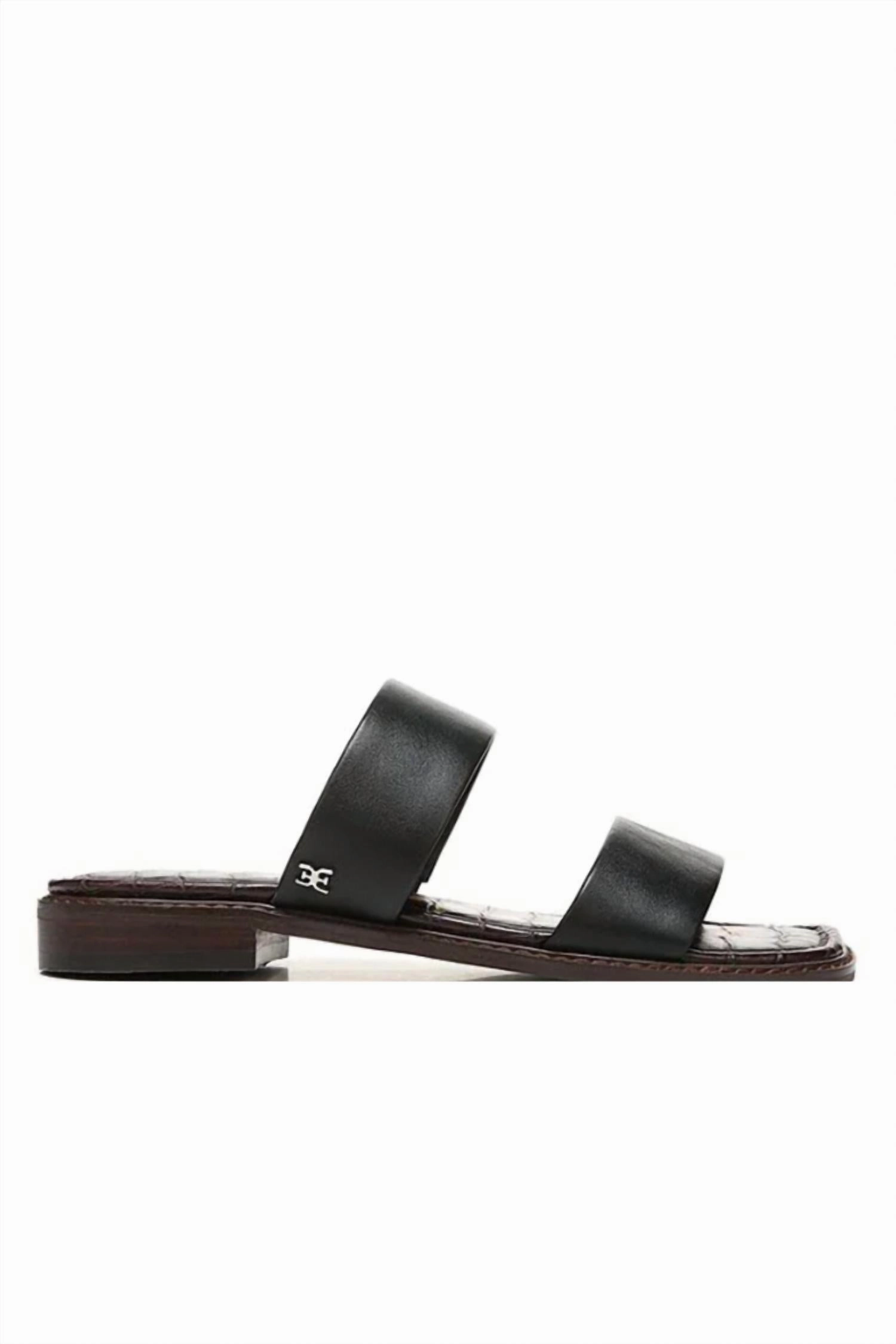 Women's Haydee Leather Slide Sandal In Black