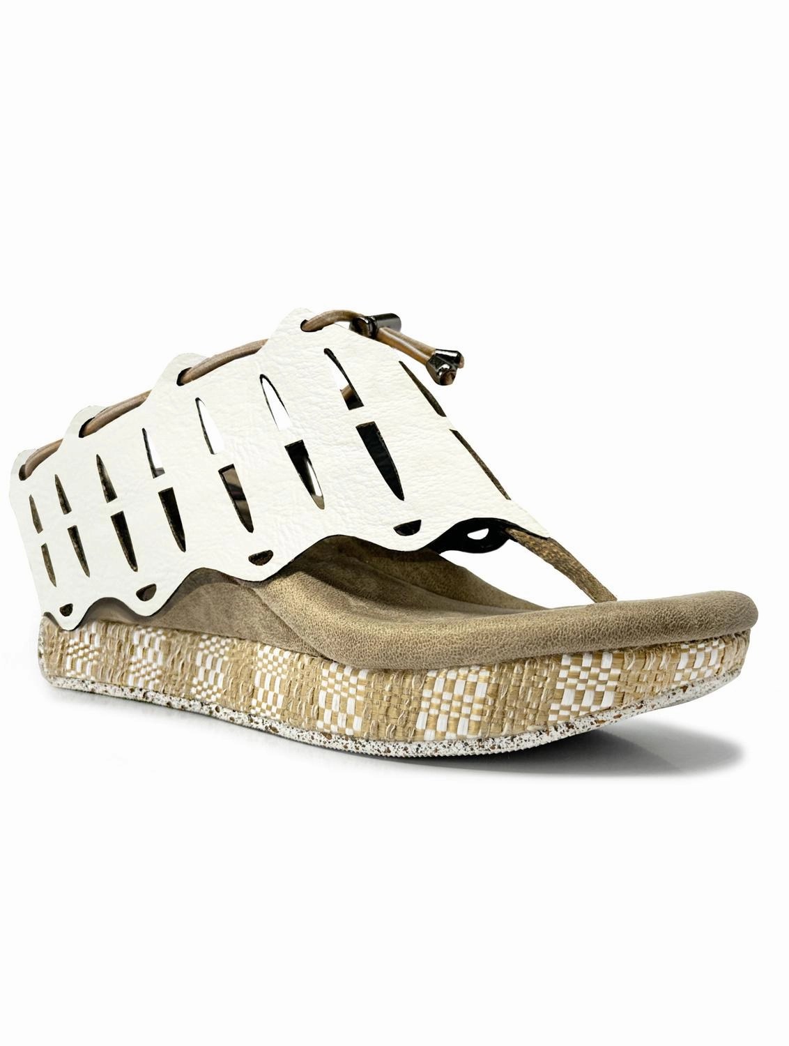 Women's Inca Wedge Sandal In White/tan