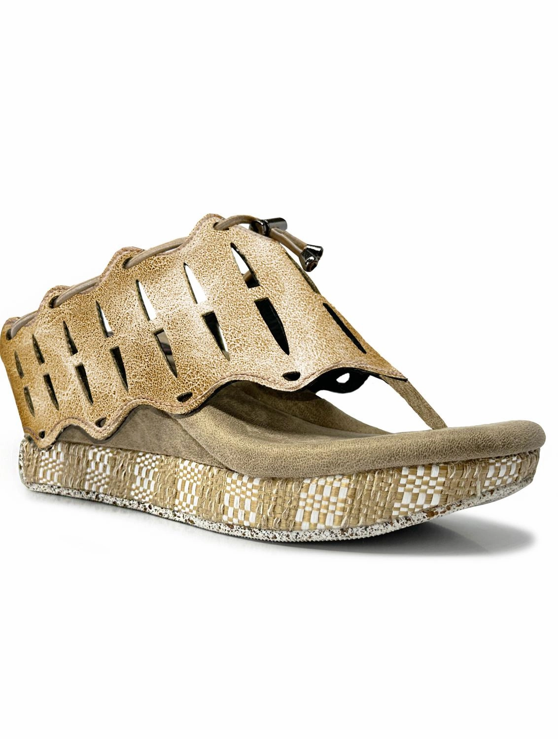 Women's Inca Wedge Sandal In White/tan