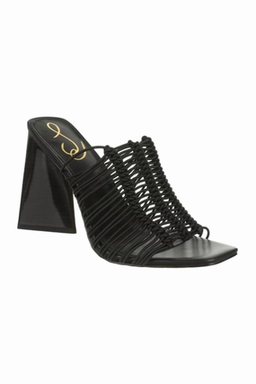Women's Laurette Block Heel Mule In Black Bungee Cord