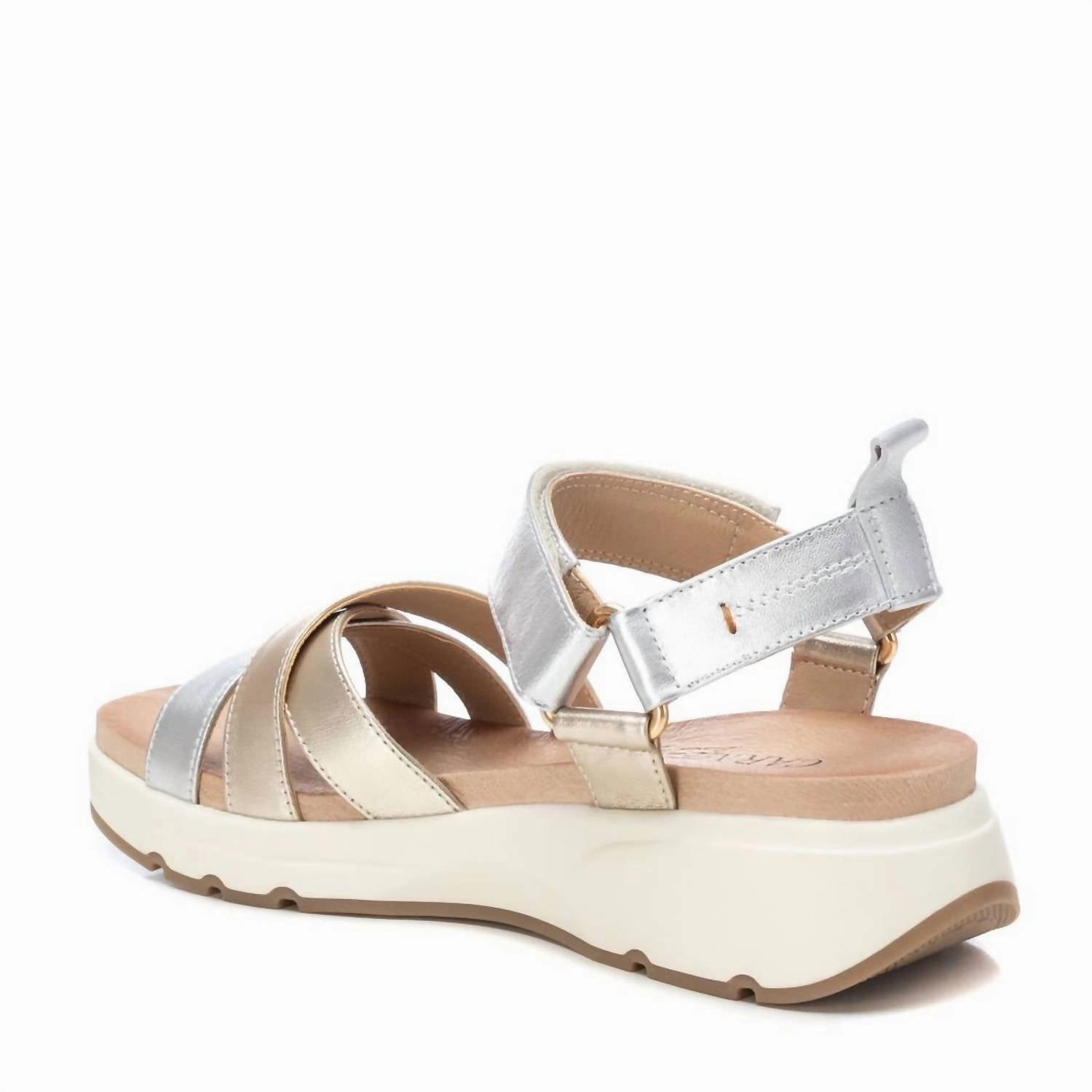 Women's Leather Sandals In Beige