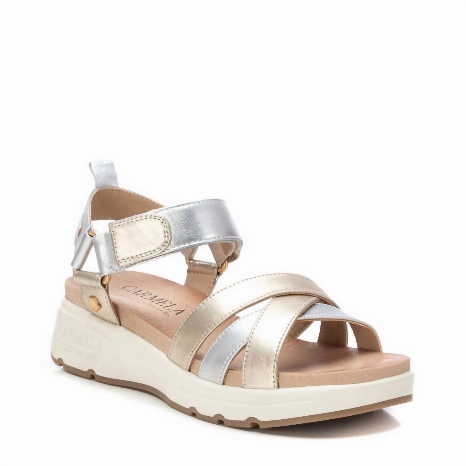 Women's Leather Sandals In Beige