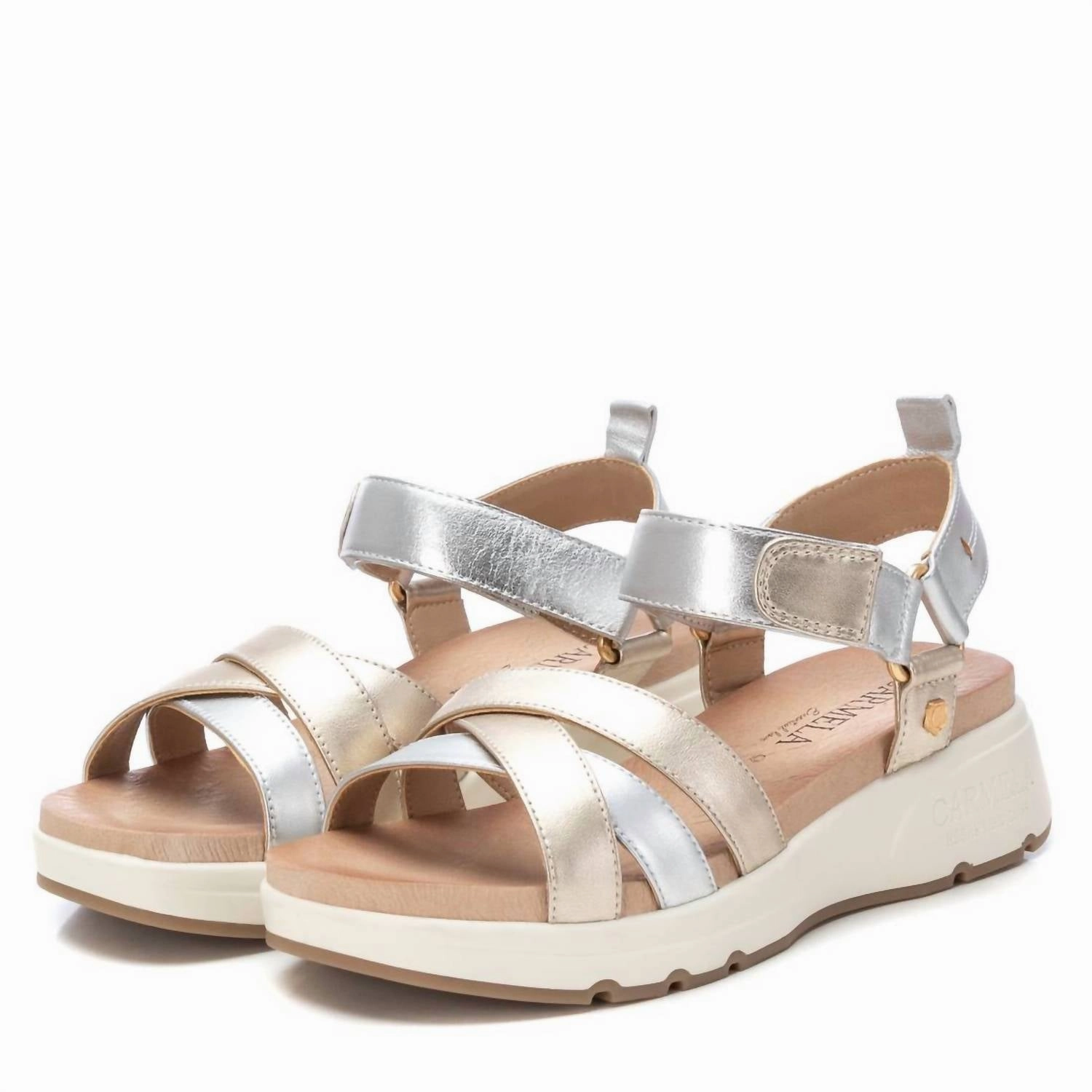Women's Leather Sandals In Beige