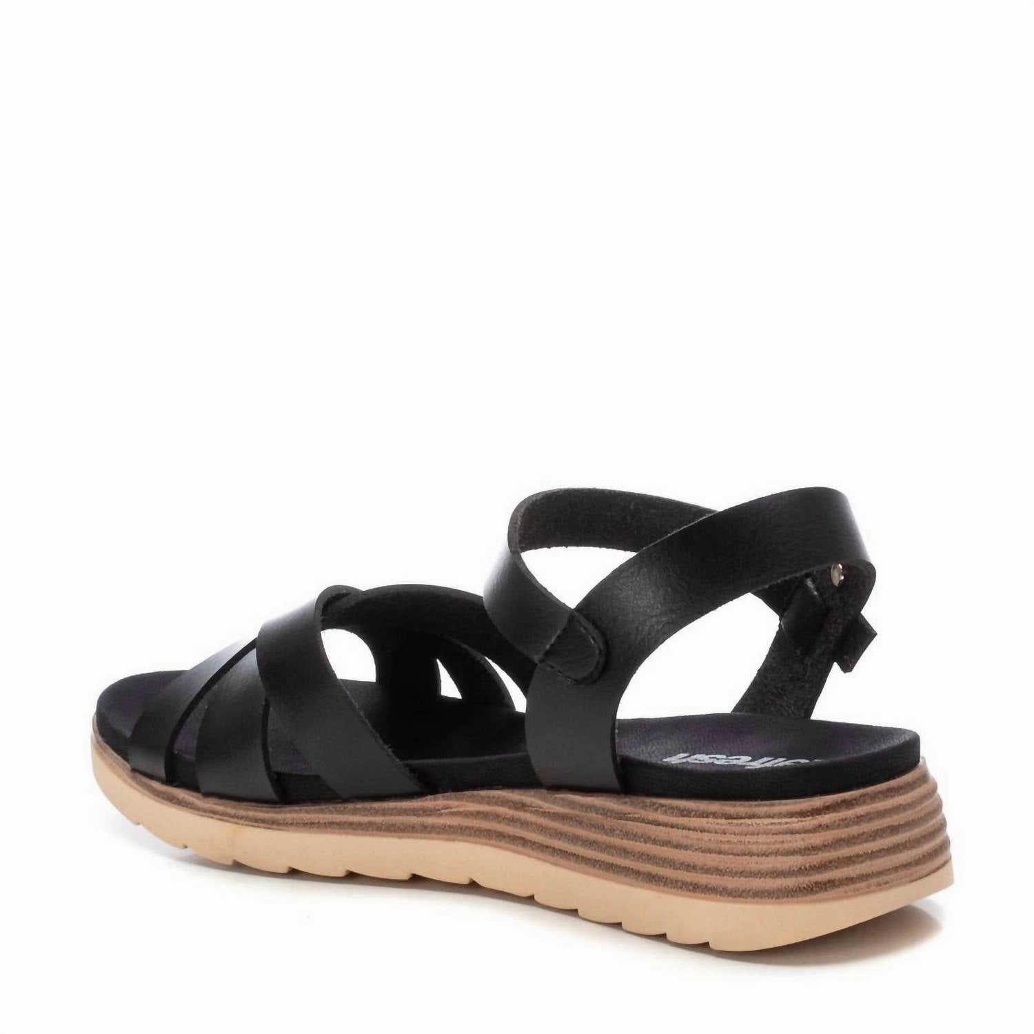 Women's Low Wedge Sandals In Black