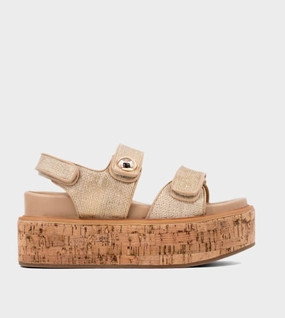 Women's Lucille Woven Wedge Sandal In Gold