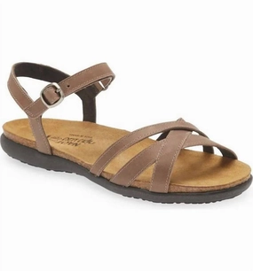 Women's Patricia Sandals In Latte Brown Leather