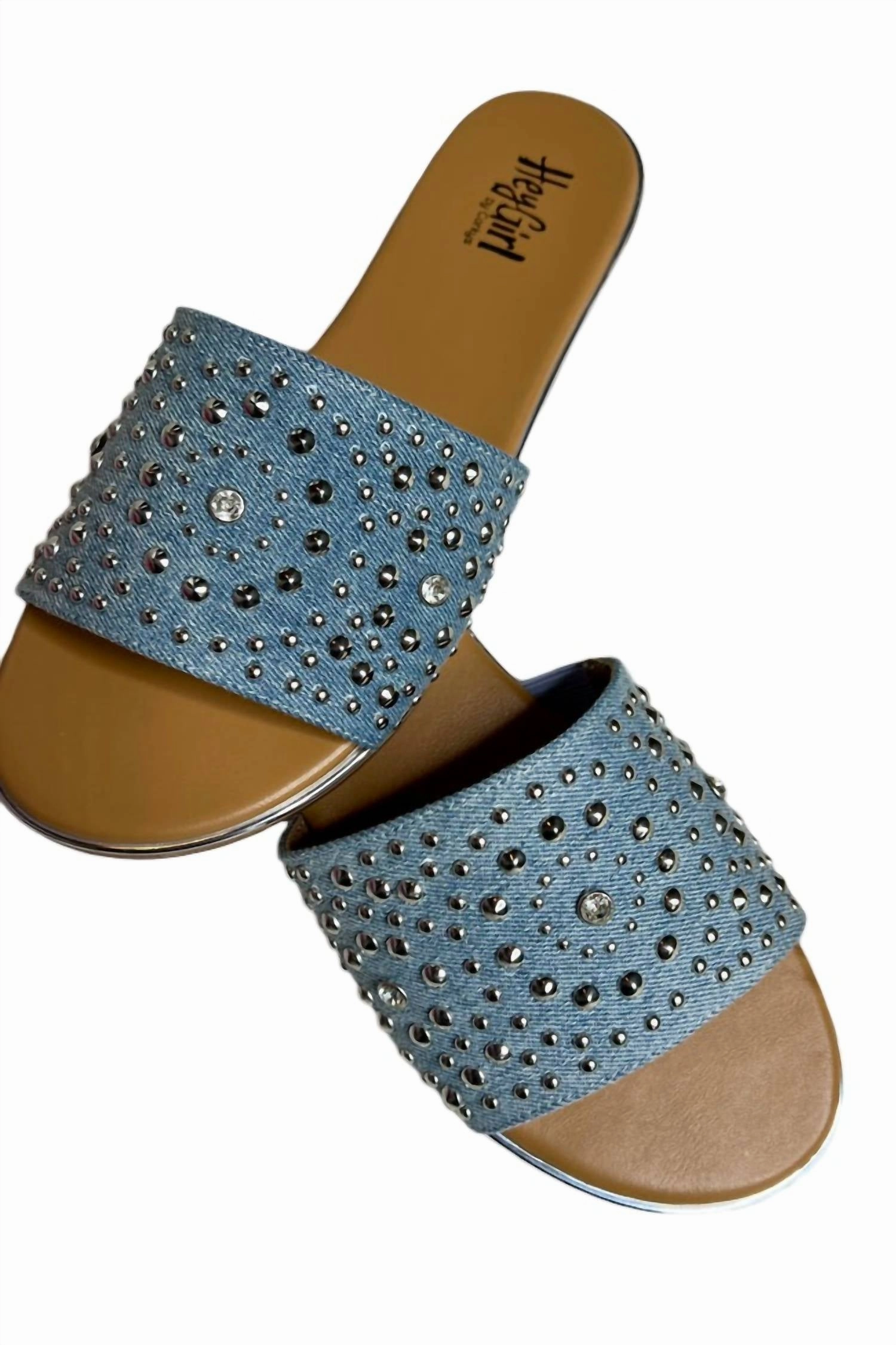 Women's "bail Money" Blingy Sandals In Blue